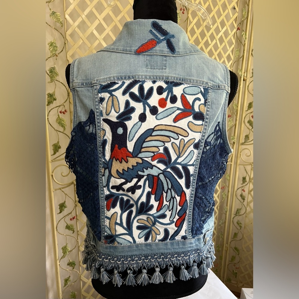 Upcycled Jean Vest Women’s Size Large